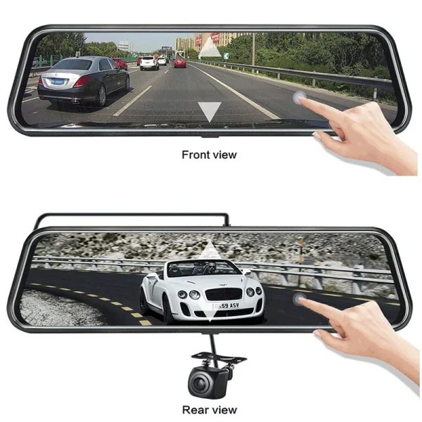 Dashcam rétroviseur double objectif