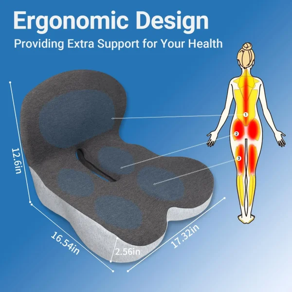 Coussin lombaire à mémoire de forme pour voiture et bureau