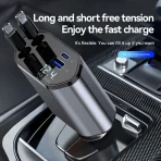 Chargeur voiture rétractable 4 en 1