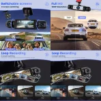Dashcam 4 caméras 1080P à écran tactile 3,16"