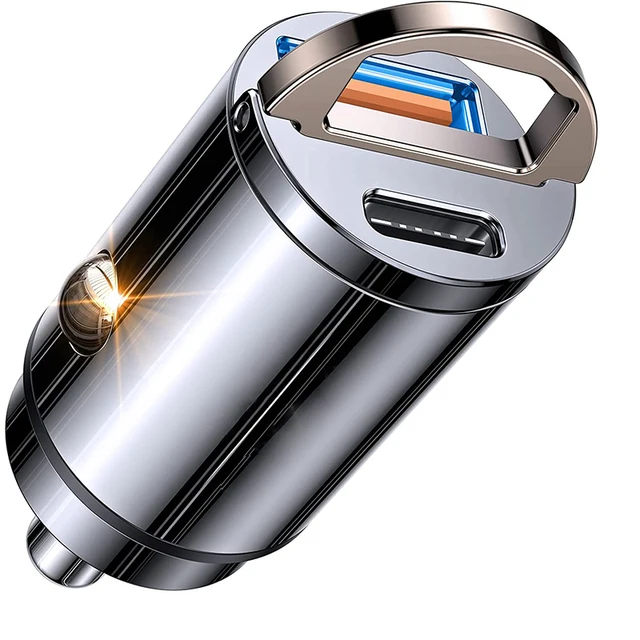Chargeur allume-cigare USB-C 30W charge rapide PD + USB QC