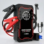 Booster de batterie 4 en 1 3000A 20000 mAh avec compresseur 150 PSI, powerbank et lampe LED