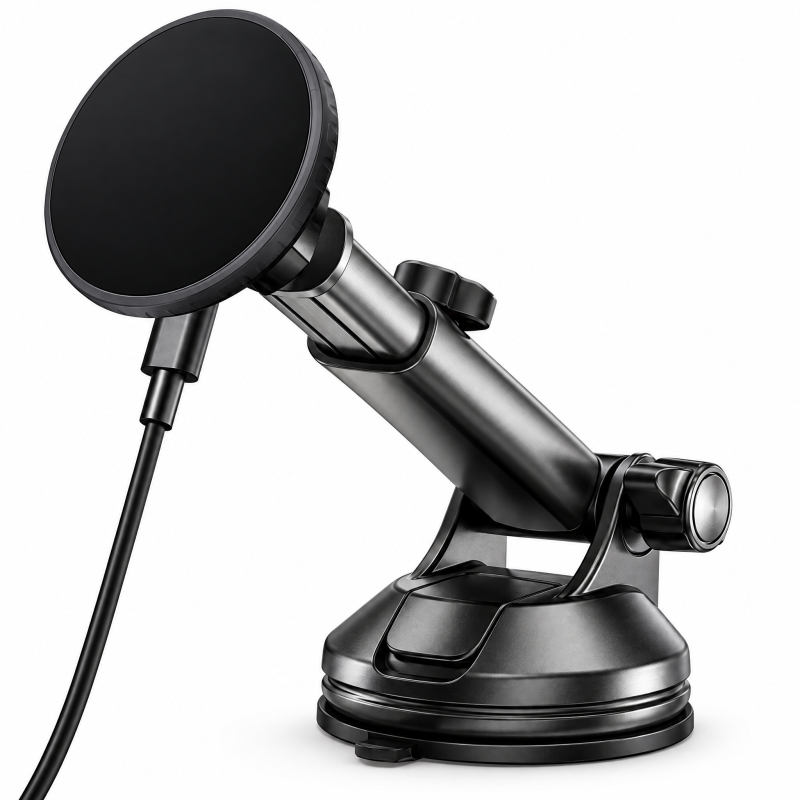 Support téléphone voiture magnétique avec chargeur sans fil 15W