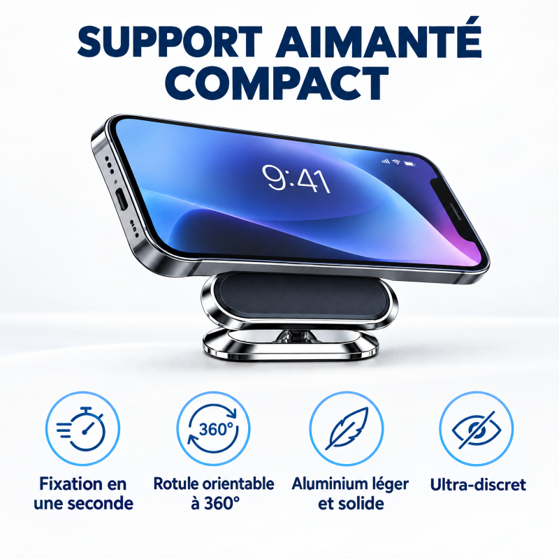 Support téléphone voiture magnétique pour tableau de bord