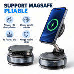Support MagSafe voiture pliable à ventouse avec charge sans fil
